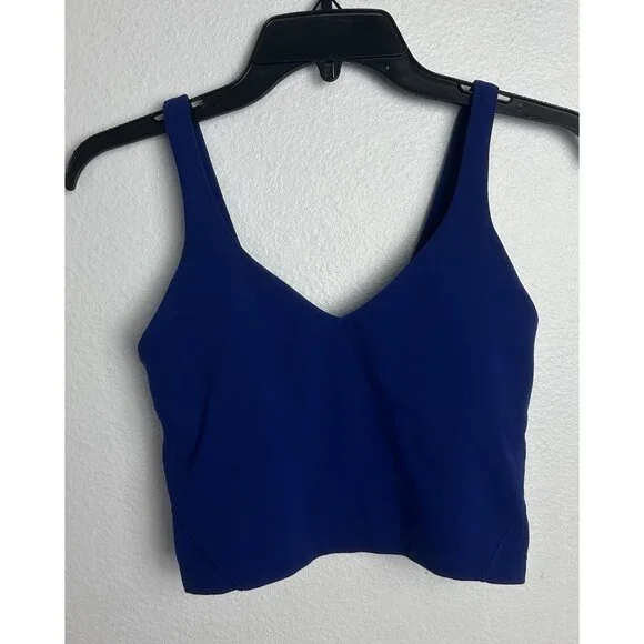 Lululemon Align Tank Top Riverside Blue Size 6 Nulu Yoga Workout Bra - Picture 8 of 10